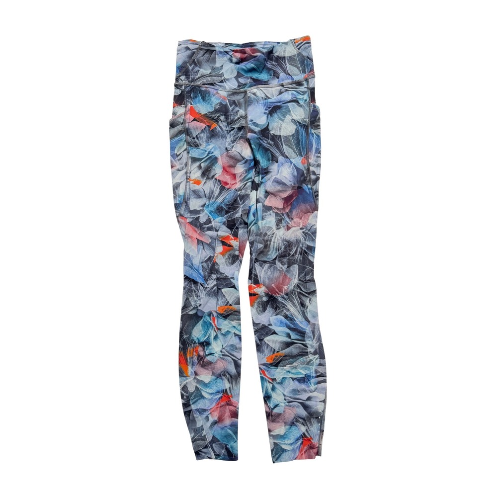 Lululemon Fast and Free Tight Women 4 Floral Multi Excellent High Rise 25"